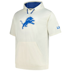 Detroit Lions Profile Big & Tall Chest Print and Logo Short Sleeve Pullover Hoodie - Oatmeal - NFL