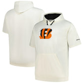 Cincinnati Bengals Profile Big & Tall Chest Print and Logo Short Sleeve Pullover Hoodie - Oatmeal - NFL