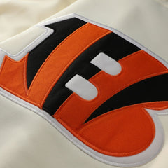 Cincinnati Bengals Profile Big & Tall Chest Print and Logo Short Sleeve Pullover Hoodie - Oatmeal - NFL