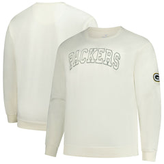 Green Bay Packers Profile Big & Tall Fleece Sweatshirt - Cream - NFL