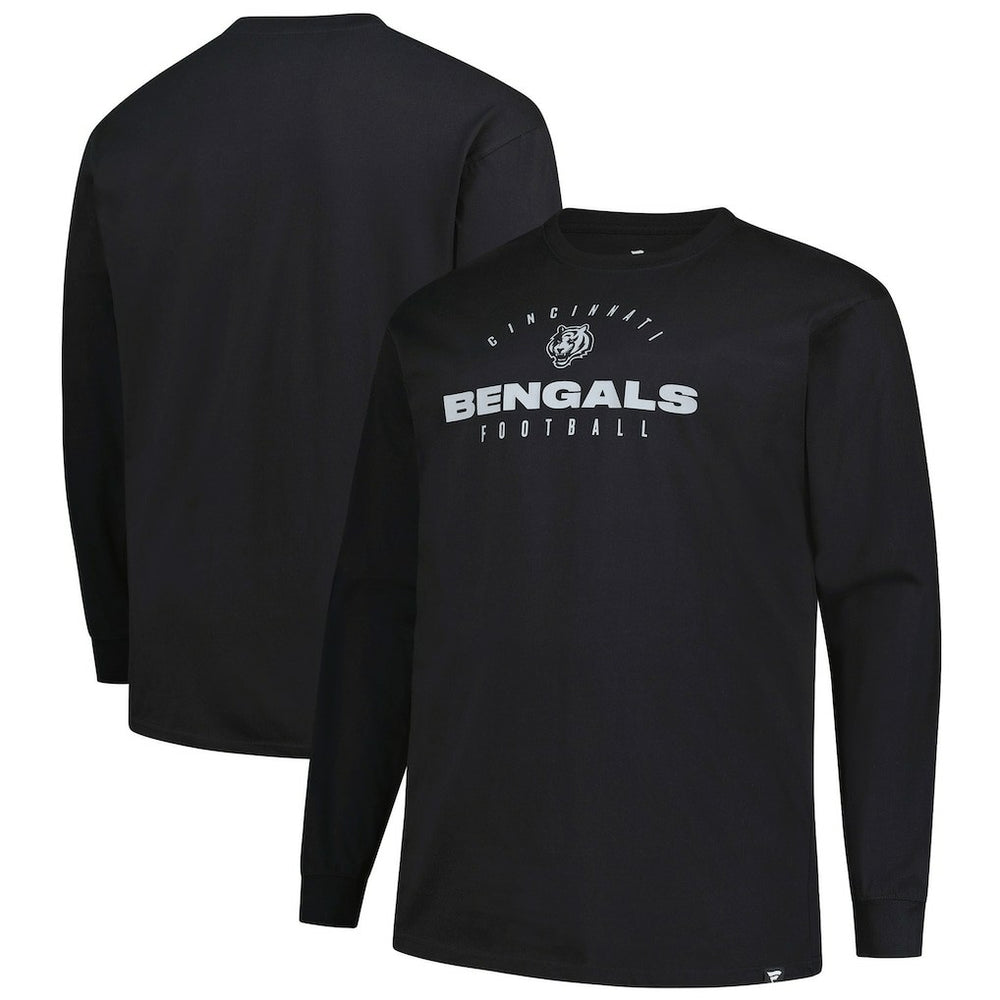 Cincinnati Bengals Big & Tall Coverage Scheme Long Sleeve T-Shirt - Black - Fanatics