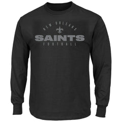 New Orleans Saints Big & Tall Coverage Scheme Long Sleeve T-Shirt - Black - Fanatics