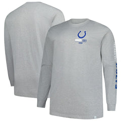 Indianapolis Colts Big & Tall Clock Management Legacy Long Sleeve T-Shirt - Heather Gray - Fanatics