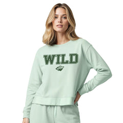 Minnesota Wild Concepts Sport Women's Tonal Pullover Tri-Blend Sweatshirt - Light Green | NHL Lifestyle