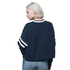 Dallas Cowboys Starter Women's Rally Drop Shoulder Cropped Sweatshirt - Navy - NFL