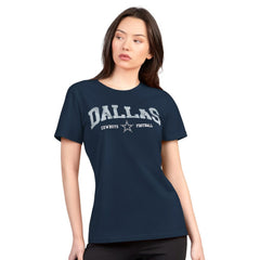 Dallas Cowboys G-III 4Her by Carl Banks Women's Super-Slim Lightweight Winning Crew T-Shirt - Navy - NFL