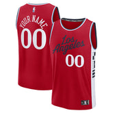 Fanatics LA Clippers Fast Break Custom Jersey Statement Edition Red