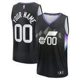 Fanatics Utah Jazz Youth Fast Break Custom Replica Jersey Black Statement Edition