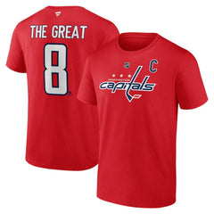 Alexander Ovechkin Washington Capitals Fanatics NHL All-Time Leading Goal Scorer The Great 8 Name & Number T-Shirt - Red | Fanatics on sale