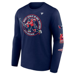 Alexander Ovechkin Washington Capitals Fanatics NHL All-Time Leading Goal Scorer Badges Long Sleeve T-Shirt - Athletic Navy | Fanatics Lifestyle