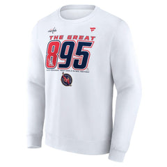 Alexander Ovechkin Washington Capitals Fanatics NHL All-Time Leading Goal Scorer The Great 895 Fleece Pullover Sweatshirt - White | Fanatics sale