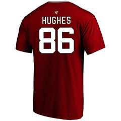Jack Hughes New Jersey Devils Fanatics Women's Plus Size Name & Number Scoop Neck T-Shirt - Red | Fanatics online