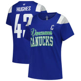 Quinn Hughes Vancouver Canucks Fanatics Women's Plus Size Name & Number Scoop Neck T-Shirt - Royal | Fanatics on sale