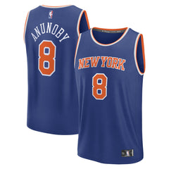 Fanatics OG Anunoby New York Knicks Fast Break Replica Player Jersey Icon Edition Blue