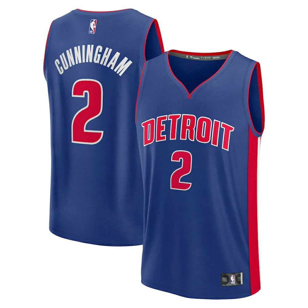 Fanatics Cade Cunningham Detroit Pistons Fast Break Replica Player Jersey Icon Editi- Blue