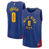 Fanatics Christian Braun Denver Nuggets Fast Break Replica Player Jersey Statement Editi- Blue