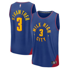 Fanatics Julian Strawther Denver Nuggets Fast Break Replica Player Jersey Statement Editi- Blue