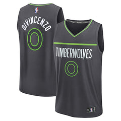 Fanatics Donte DiVincenzo Minnesota Timberwolves Fast Break Replica Player Jersey Statement Edition Charcoal