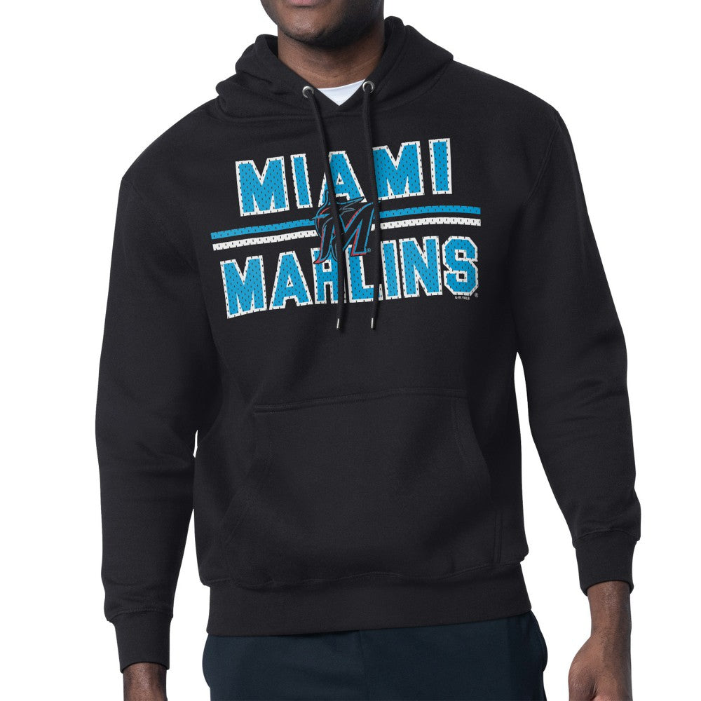 Miami Marlins Starter Team Mesh Print Graphic Pullover Hoodie Near Me