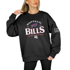 Buffalo Bills Gameday Couture Women's Oversized Players Only Black Label Pullover Sweatshirt - Black - NFL