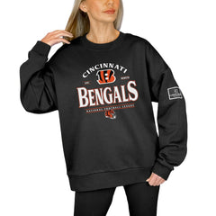 Cincinnati Bengals Gameday Couture Women's Oversized Players Only Black Label Pullover Sweatshirt - Black - NFL