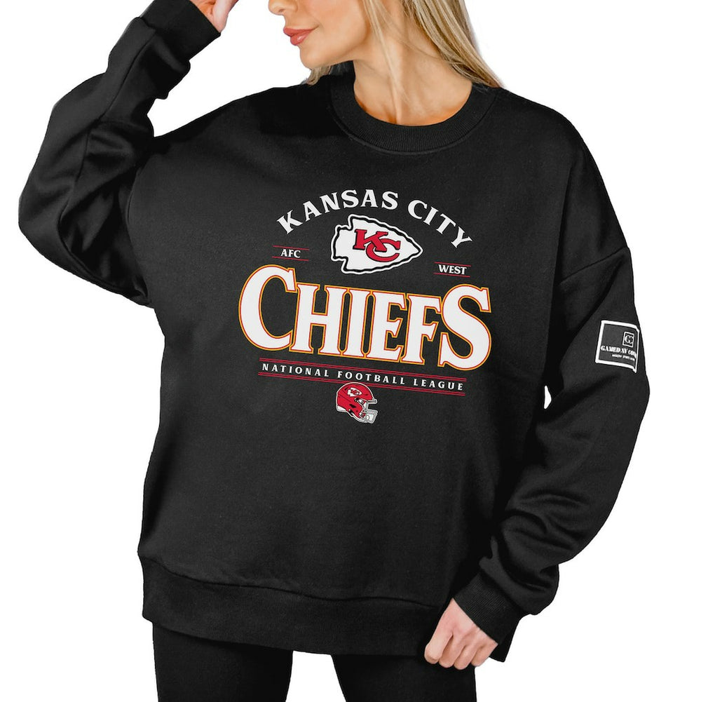 Kansas City Chiefs Gameday Couture Women's Oversized Players Only Black Label Pullover Sweatshirt - Black - NFL