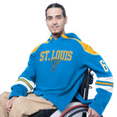 St. Louis Blues G-III Sports by Carl Banks Adaptive Wear Lord Stanley Hooded Long Sleeve Sweatshirt - Blue | NHL sale