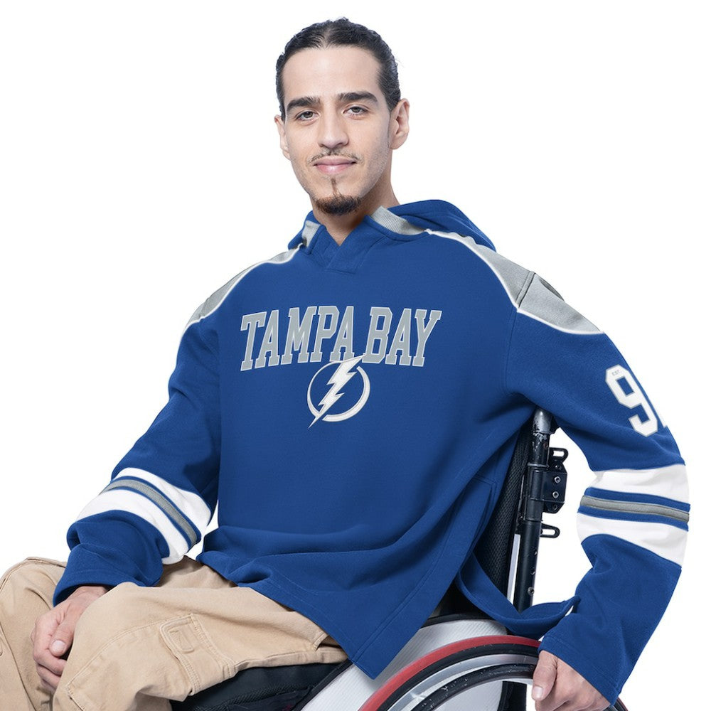 Tampa Bay Lightning G-III Sports by Carl Banks Adaptive Wear Lord Stanley Hooded Long Sleeve Sweatshirt - Blue | NHL Lifestyle