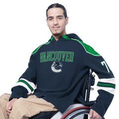 Vancouver Canucks G-III Sports by Carl Banks Adaptive Wear Lord Stanley Hooded Long Sleeve Sweatshirt - Blue | NHL Clearance