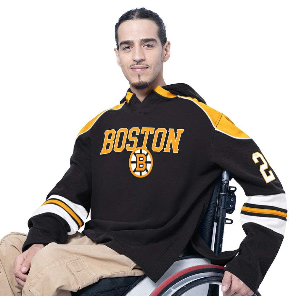 Boston Bruins G-III Sports by Carl Banks Adaptive Wear Lord Stanley Hooded Long Sleeve Sweatshirt - Black | NHL Clearance