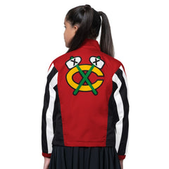 Chicago Blackhawks Starter Girls Key Player Half Zip Jacket - Black/Red | NHL discount