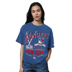 New York Rangers Starter Women's Oversized Hall of Fame T-Shirt - Heather Blue | NHL Lifestyle