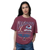 Colorado Avalanche Starter Women's Oversized Hall of Fame T-Shirt - Heather Burgundy | NHL near me