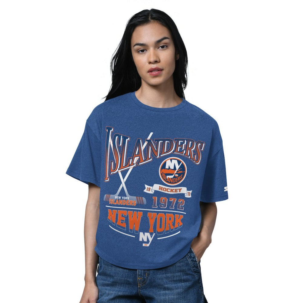 New York Islanders Starter Women's Oversized Hall of Fame T-Shirt - Heather Royal | NHL online