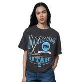 Utah Hockey Club Starter Women's Oversized Hall of Fame T-Shirt - Heather Black | NHL Clearance