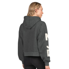 New Jersey Devils Starter Women's Star Player Cropped Fleece Hoodie - Heather Charcoal | NHL Lifestyle