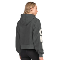 Chicago Blackhawks Starter Women's Star Player Cropped Fleece Hoodie - Heather Charcoal | NHL Clearance