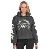 Carolina Hurricanes Starter Women's Star Player Cropped Fleece Hoodie - Heather Charcoal | NHL near me