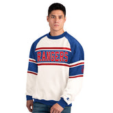 New York Rangers Starter Male Adult Defense Fleece Crewneck Sweatshirt - White | NHL Clearance