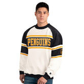 Pittsburgh Penguins Starter Male Adult Defense Fleece Crewneck Sweatshirt - White | NHL Lifestyle