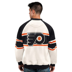 Philadelphia Flyers Starter Male Adult Defense Fleece Crewneck Sweatshirt - White | NHL online