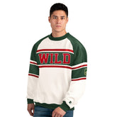 Minnesota Wild Starter Male Adult Defense Fleece Crewneck Sweatshirt - White | NHL online