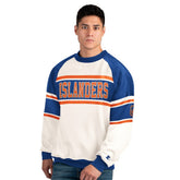 New York Islanders Starter Male Adult Defense Fleece Crewneck Sweatshirt - White | NHL on sale