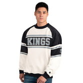 Los Angeles Kings Starter Male Adult Defense Fleece Crewneck Sweatshirt - White | NHL Clearance