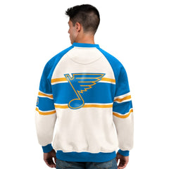 St. Louis Blues Starter Male Adult Defense Fleece Crewneck Sweatshirt - White | NHL near me