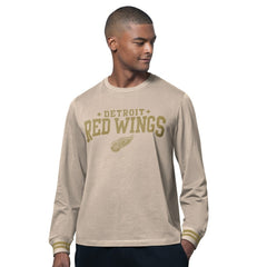 Detroit Red Wings Starter Field Long Sleeve T-Shirt - Tan | NHL Lifestyle