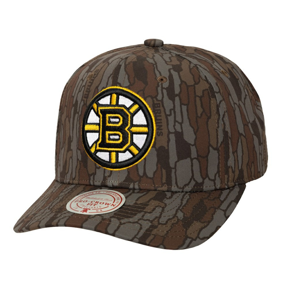 Boston Bruins Mitchell & Ness Hidden Camo Pro Crown Adjustable Hat - Camo | NHL discount