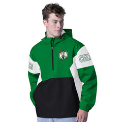 Boston Celtics G-III Sports by Carl Banks Tailgate Half-Zip Hoodie Kelly Green/Black