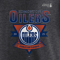 Edmonton Oilers Fanatics 2025 Stanley Cup Playoffs Crossbar Tri-Blend T-Shirt - Heather Charcoal | Fanatics on sale