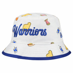 New Era Golden State Warriors Team Cheer Reversible Bucket Hat White